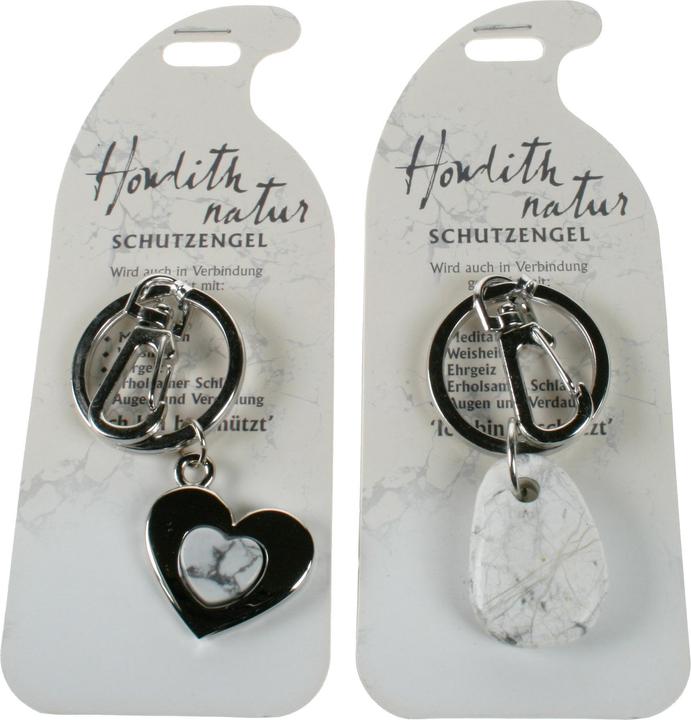 Roost Schlüsselanhänger Engel G227 Howlith natur 2 Motive (assortiert) (Howlith)