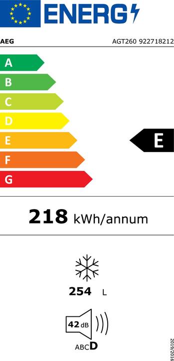 Energie-Label AEG AGT260 (Freistehend, 254 l)