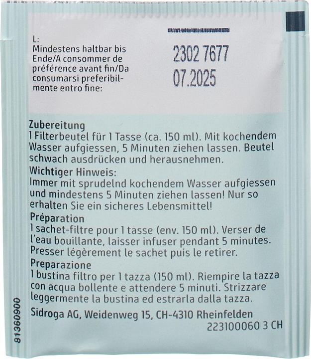 Valeurs nutritives et ingrédients Sidroga l'herbe du manteau de la dame (20 g)