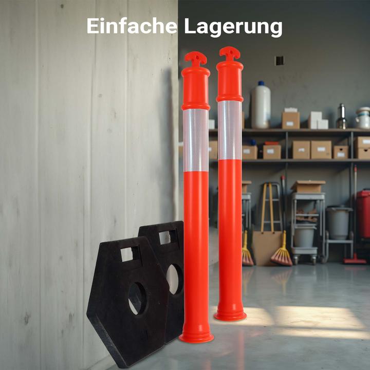 Immagine prodotto Wiltec 2x Absperrpfosten 110x42x42cm Sperrpfosten mobile Absperrung Poller