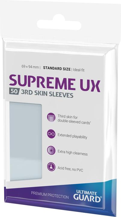 Produktbild Ultimate Guard UGD011116 - Supreme UX - 50x 3rd Skin Kartenhüllen in Standrardgrösse, Transparent