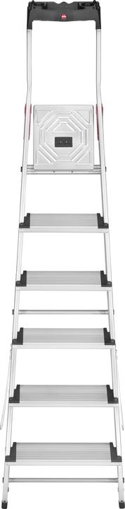 Immagine prodotto Hailo L80 ComfortLine, scaletta di sicurezza in alluminio, 6 gradini (Scala doppia, 116 cm)