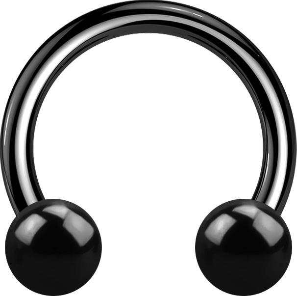 Produktbild Star Piercing Micro Circular Barbell schwarz mit zwei Kugeln (Titan G23, ohne Messing)