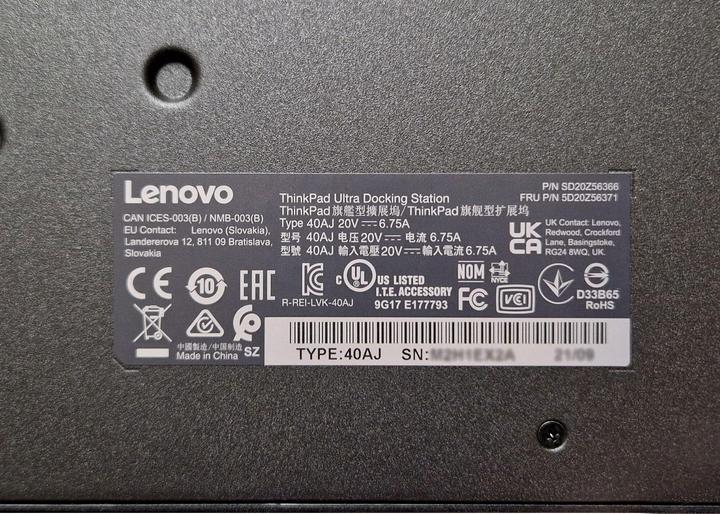 Actual product image Lenovo ThinkPad Ultra (Docking port (proprietary), 6 Ports)