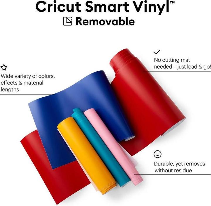 Immagine prodotto Cricut Film in vinile Smart rimovibile 33 x 640 cm, 1 pezzo, Bianco