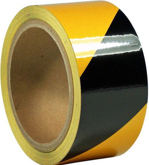 Produktbild RND Reflektierendes Warnmarkierungsband, 50mm x 10m, Schwarz/Gelb (50 mm)