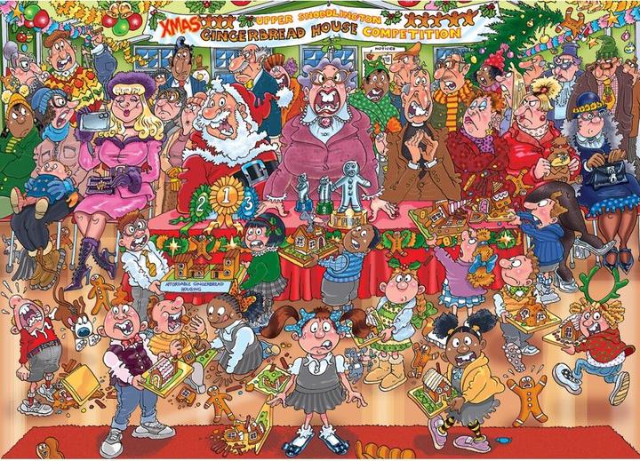 Produktbild Jumbo JUM25017 - Wasgij Weihnachten 18 - Gingerbread Showstopper, 2 Puzzles, 1000 Teile (1000 Teile)