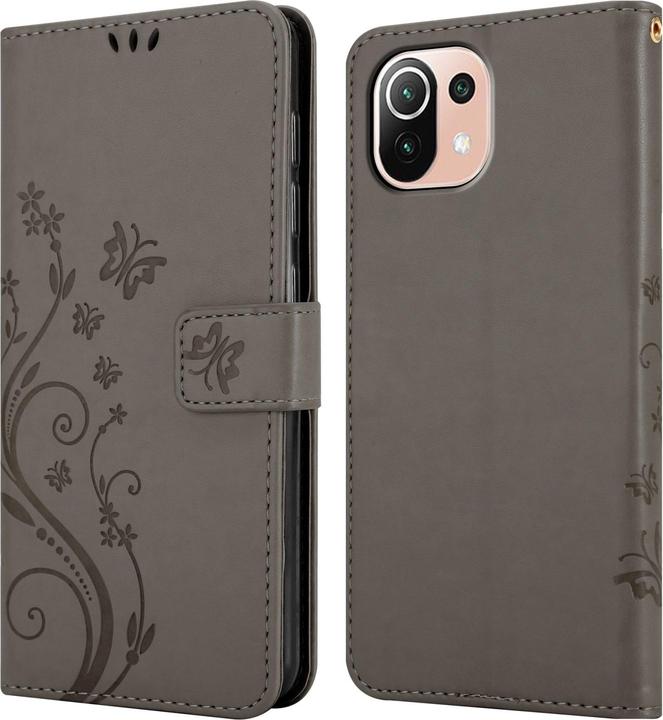 Produktbild Cadorabo Flower Book Hülle (Xiaomi Mi 11 Lite, Xiaomi Mi 11 Lite 5G, Xiaomi Mi 11 Lite 5G NE)