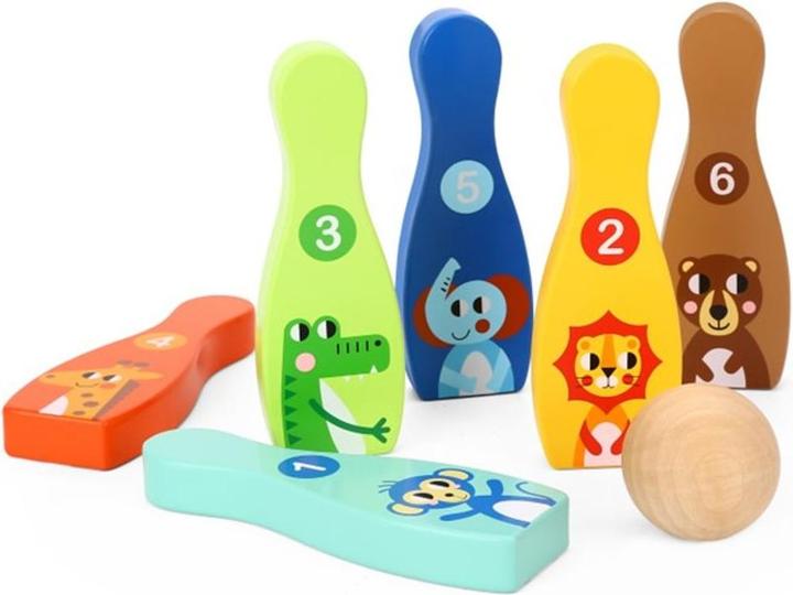 Produktbild Tooky Toy Holz-Tier-Bowling-Set
