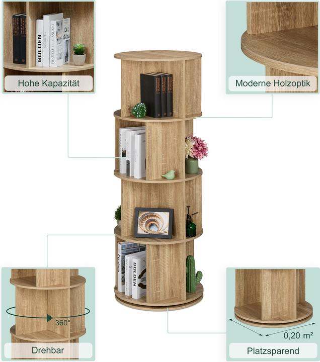 Produktbild Relaxdays Bücherregal (Ø 50 x 137 cm)