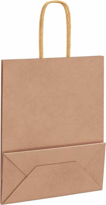 Produktbild VidaXL Kraftpapiertüten 50 Stk. mit Henkel Braun 18x8x22 cm Papiertüte (Geschenktüte, 50 x)