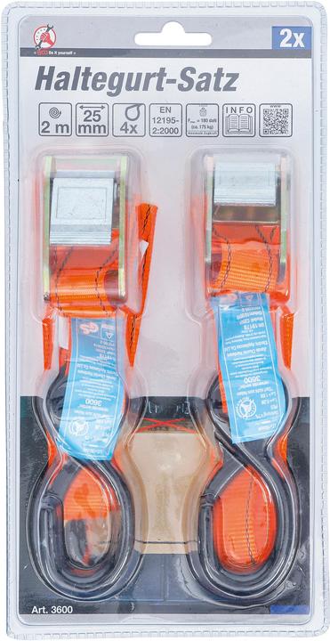 Image du produit BGS Jeu de sangles à crochet 2 m x 25 mm 2 pièces