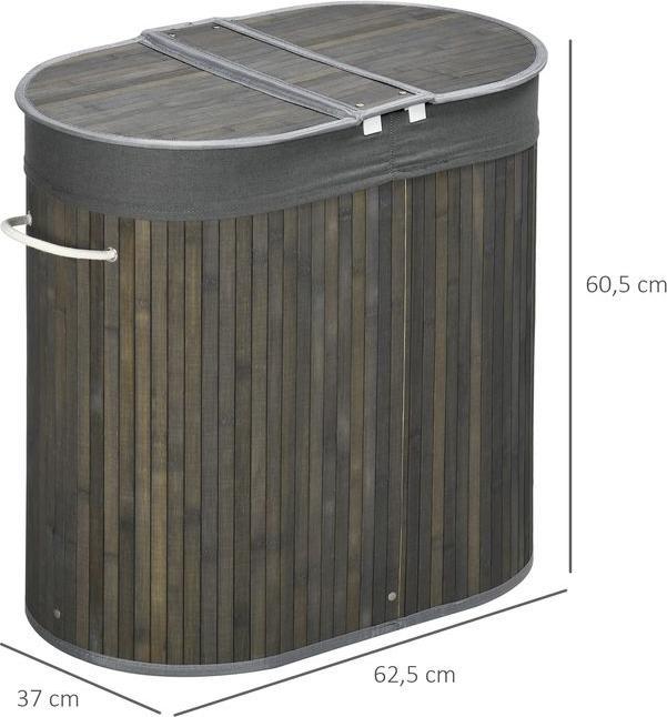 Produktbild Swisshandel24 Wäschekorb mit Deckel 100L Wäschesammler mit Griffen, 2 herausnehmbar Wäschesack (100 l)