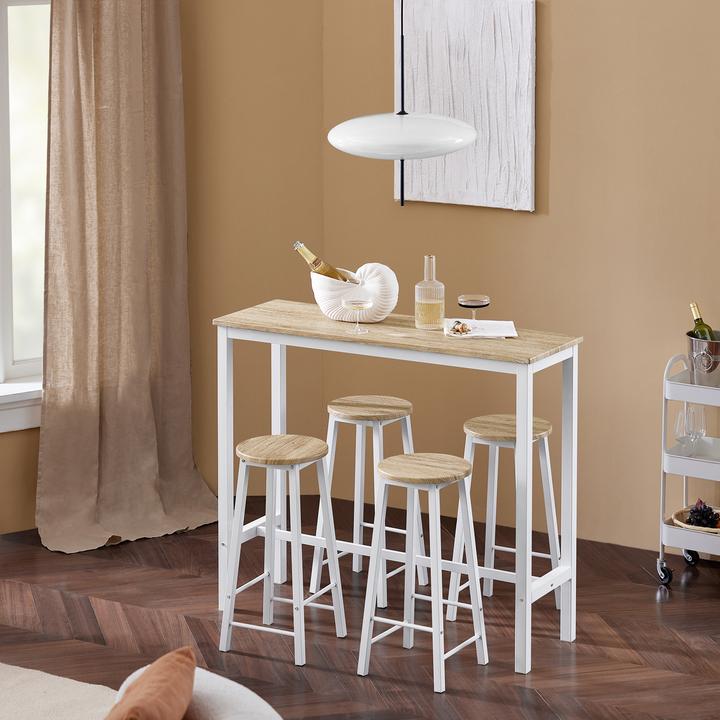 Produktbild SoBuy 5-teilig Bartisch mit 4 Stühlen (120 x 40 x 100 cm)