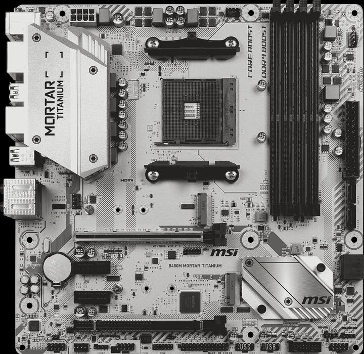 Image du produit MSI B450M Mortar Titanium (AM4, AMD B450, mATX)