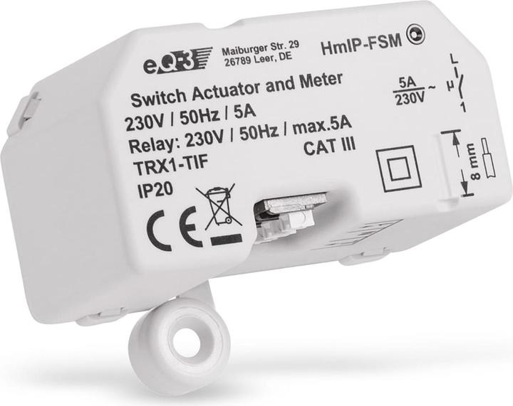 Actual product image Homematic IP Switching and measuring actuator 1-fold (Switch actuator)