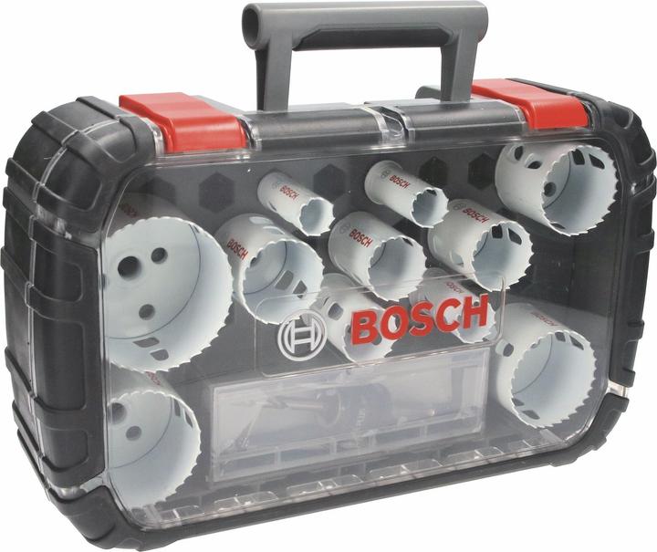 Produktbild Bosch Professional Zubehör 14-teiliges Universal-Set, 1 Lochsäge Progressor for Wood&Metal (20 mm, 22 mm, 25 mm, 32 mm, 35 mm, 40 mm, 44 mm, 76 mm, 60 mm, 51 mm, 64 mm)