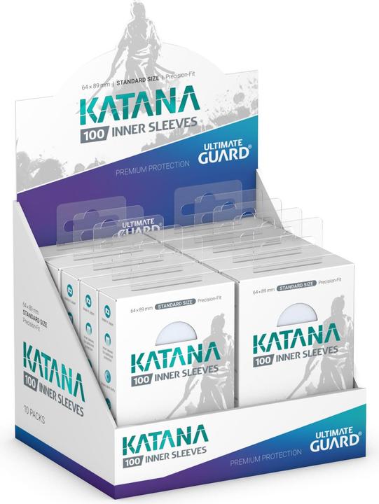 Actual product image Ultimate Guard Card Sleeve Katana Inner Sleeves Standard Transparent 100