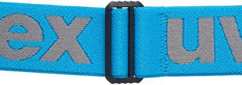 Actual product image Uvex Safety megasonic goggles, clear visor, grey/blue.