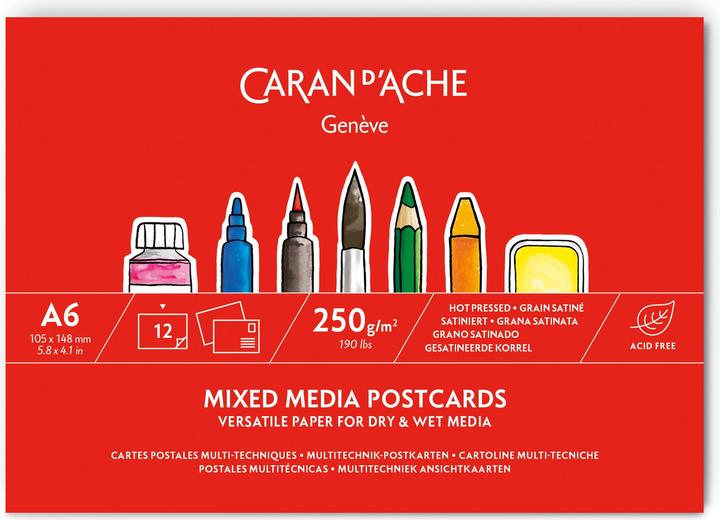 Caran d'Ache Multitechnik-Postkartenblock A5 (A6, Weicher Einband)