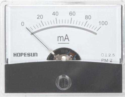 Produktbild Hopesun ANALOGES EINBAU-STROMMESSGER?T 100 mA DC / 60 x 47 mm