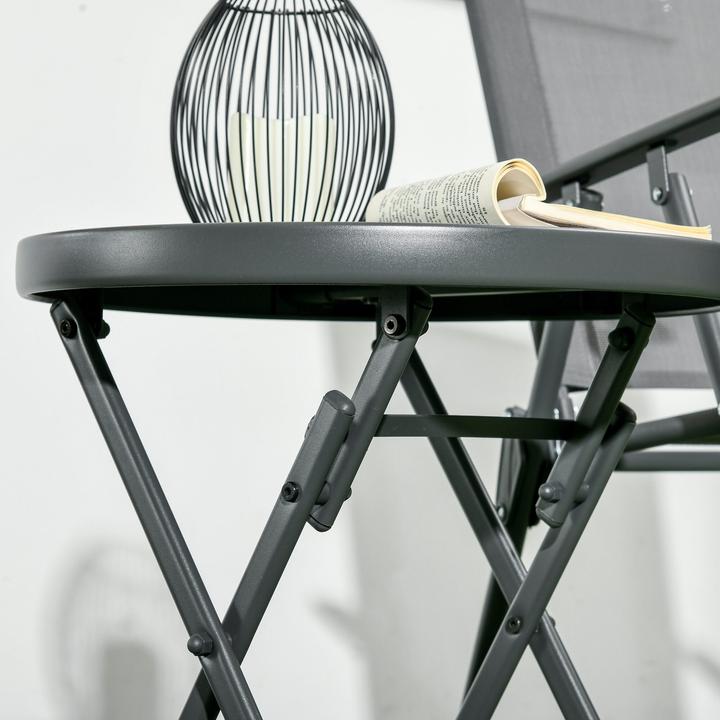 Produktbild Outsunny Beistelltisch rund mit Faltfunktion