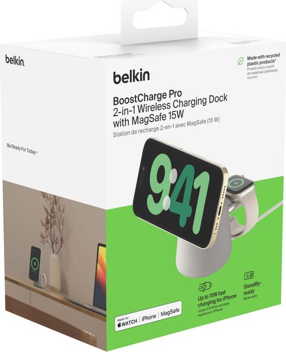 Image du produit Belkin Station de charge BoostCharge Pro 2-en-1 MagSafe (15 W)