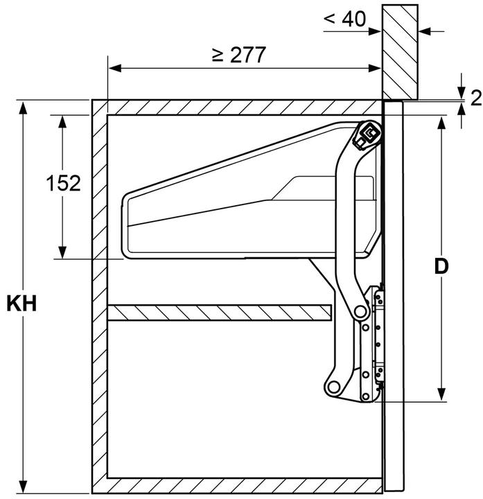 Actual product image Peka Metall High lift flap FREEslide (1 pcs.)