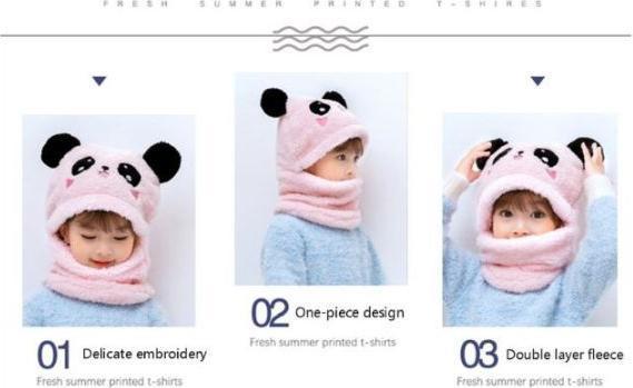 Produktbild MU Style Panda Series Kinder Cartoon Winter Mütze (One Size)