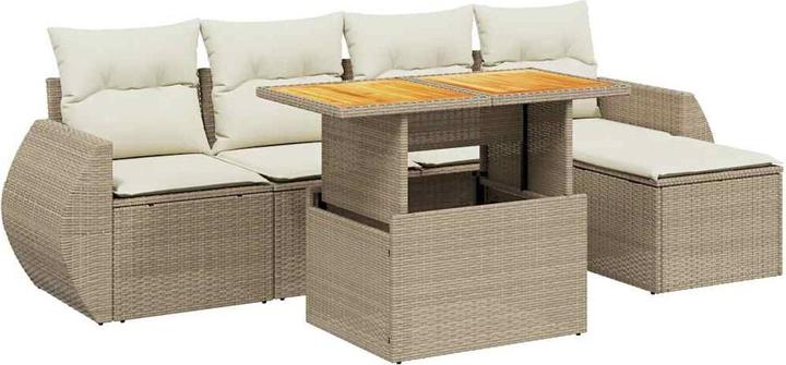 Produktbild VidaXL Gartenmöbel Sofa Garnitur Gartengarnitur Garten Sitzgruppe 6-tlg. Beige
