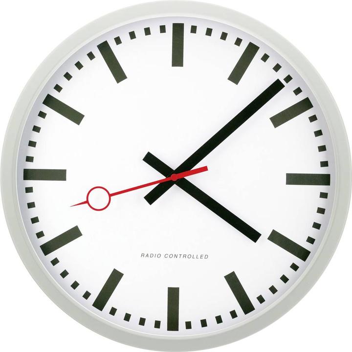 Produktbild EuroTime 59530-07 Funk Wanduhr 35 cm Silber Schleichendes Uhrwerk (lautlos) (35 cm)