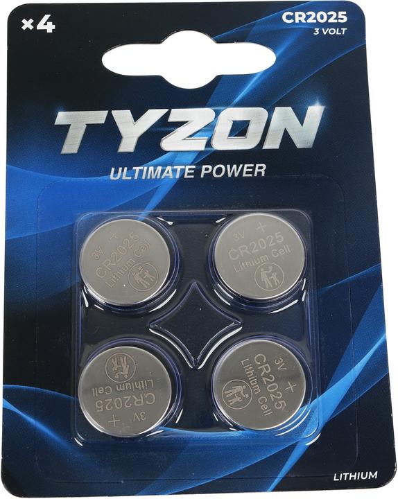 Actual product image Tyzon CR2025 Lithium battery, 4 pcs. (4 pcs., CR2025, 220 mAh)