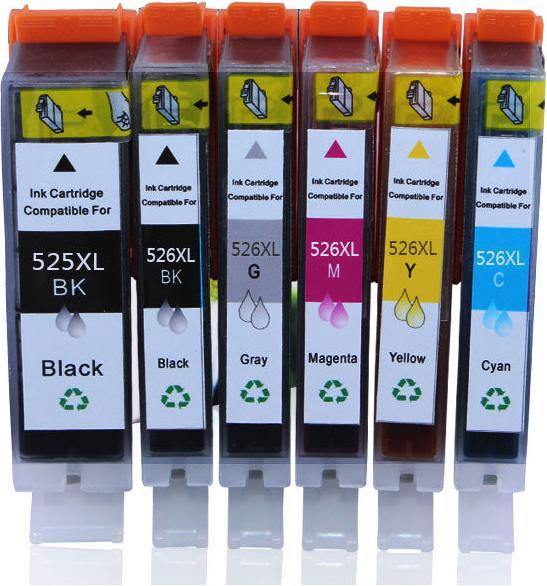 Produktbild Hermex Kompatible Tintenpatrone für Canon PIXMA MG8250 (M, Y, PGBK, GY, BK, C)