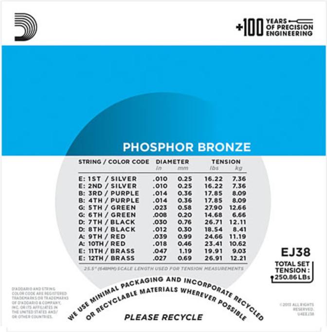 Produktbild D'Addario Ej38 (12 x, Gitarre, 0.05")