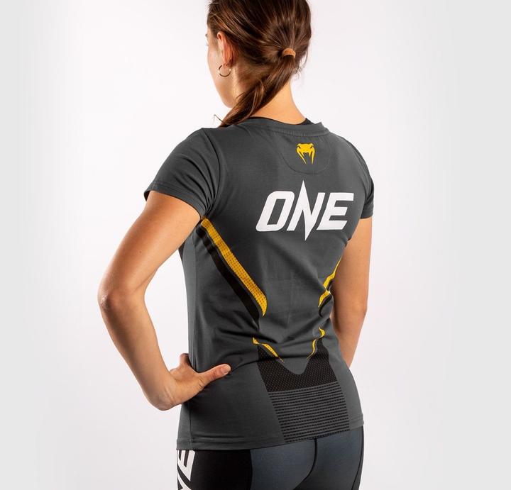Actual product image Venum ONE FC Impact T-shirt - for women - Grey/Yellow (M)