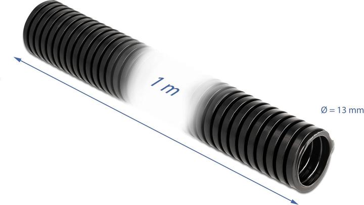 Actual product image Delock Cable protection conduit 1 m x 13 mm black (Cable conduit, 100 cm)