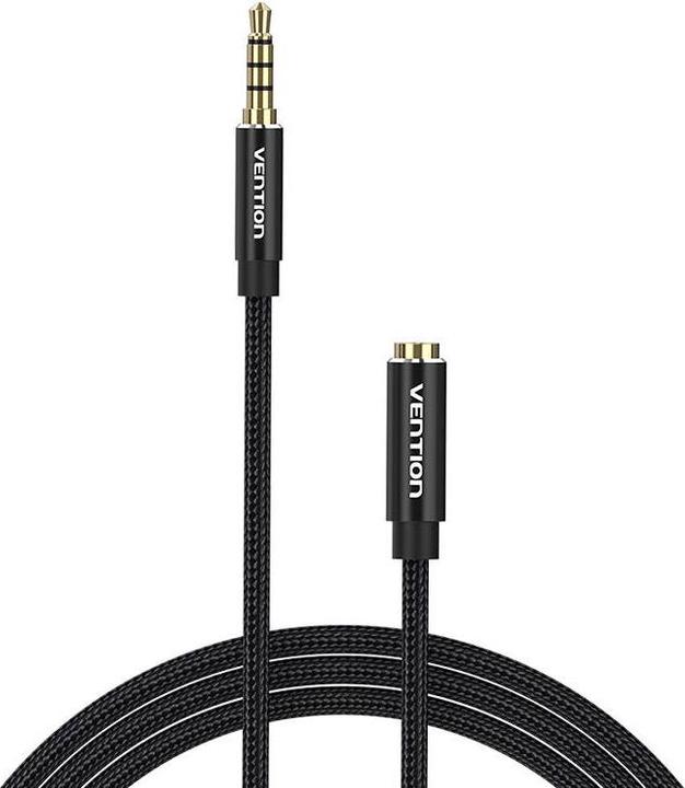 Vention TRRS 3.5mm Male to 3.5mm Female Audio Extender 5m BHCBJ Black (5 m)