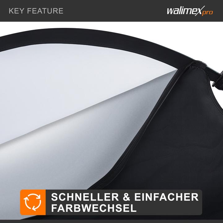 Actual product image Walimex pro Pro 5 in 1 Faltreflektor wavy comfort (Folding reflector, 80 cm)