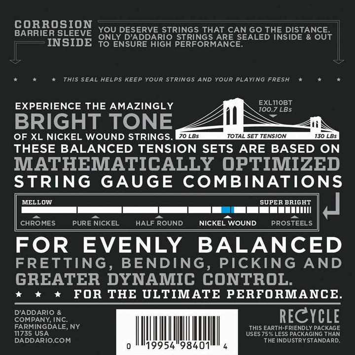 Actual product image D'Addario Exl110bt (6 x, Electric guitar, 0.05")