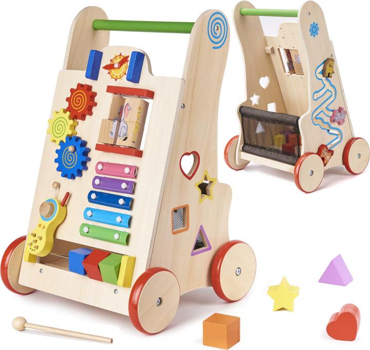 Produktbild Ikonka Kinderwagen Holz Lernwürfel 6in1