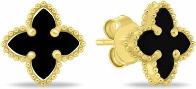 Image du produit Brilio Silver - Stylish flower earrings in gold plated silver EA1156YBC
