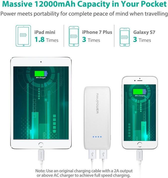Produktbild RAVPower Rp-Pb060 (6700 mAh, 24.70 Wh)