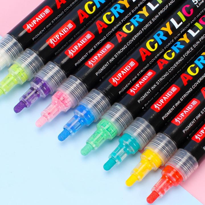 Actual product image I Am Creative Wasserfeste Acryl Permanent Marker Pigment Stifte 4mm 24er Set (Colored, 24 x)