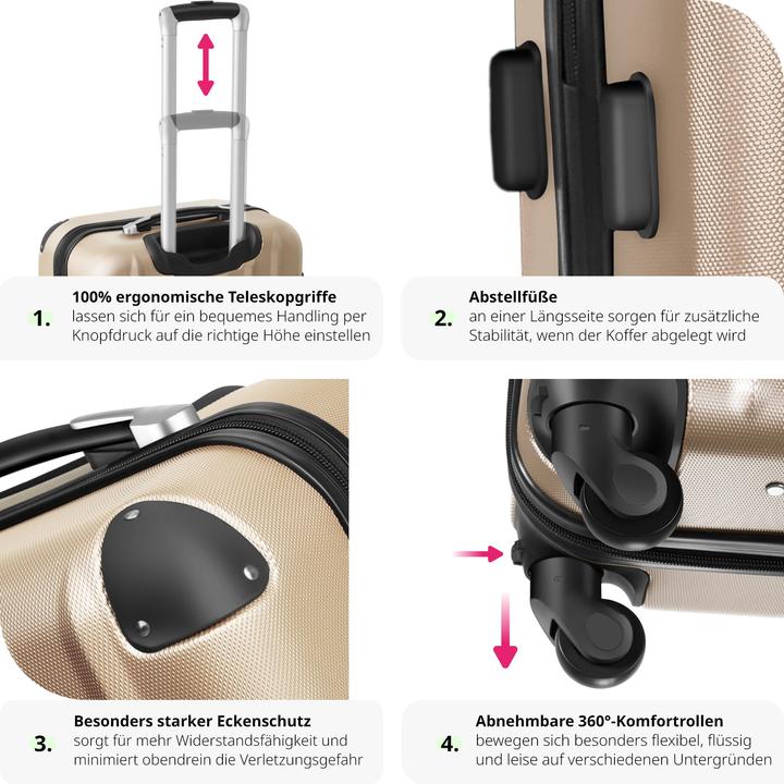 Actual product image tectake Hard case set 3 pcs. (95 l, M (50 - 90l), L (90 - 115l))
