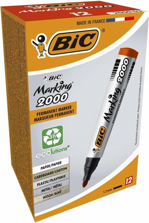 Actual product image Bic Permanent marker Eco 2000 2-5 mm, red, 12 pcs in a package 000033 (Red, 1.70 mm, 12 x)