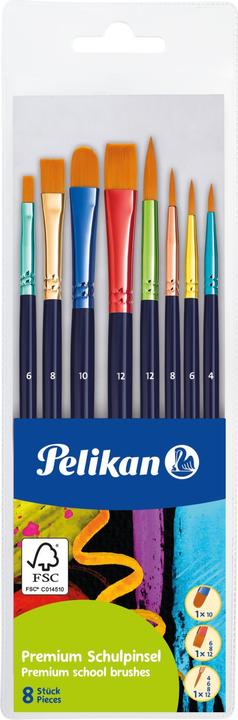 Pelikan Brush set with 8 synthetic brushes, number of brushes: 8 pieces