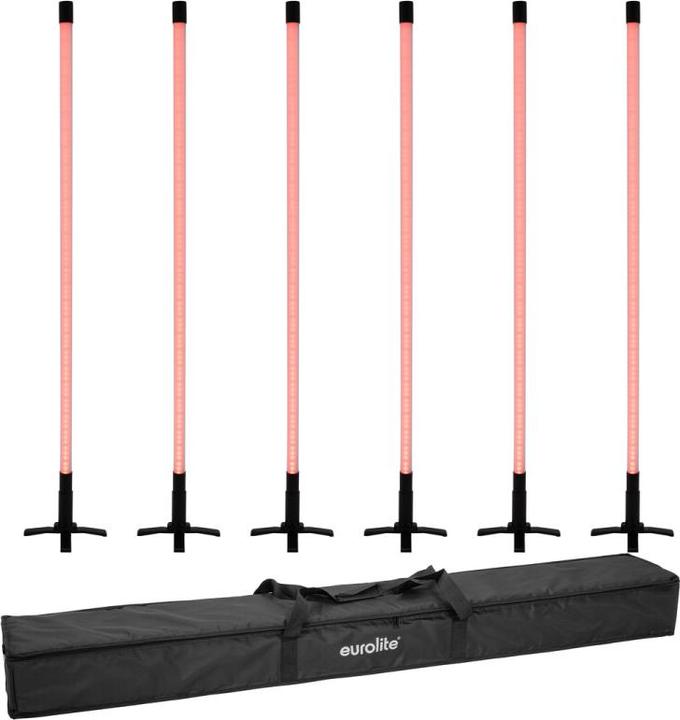 Produktbild Eurolite Set 6x LED Leuchtstab 134cm RGB + Soft-Bag