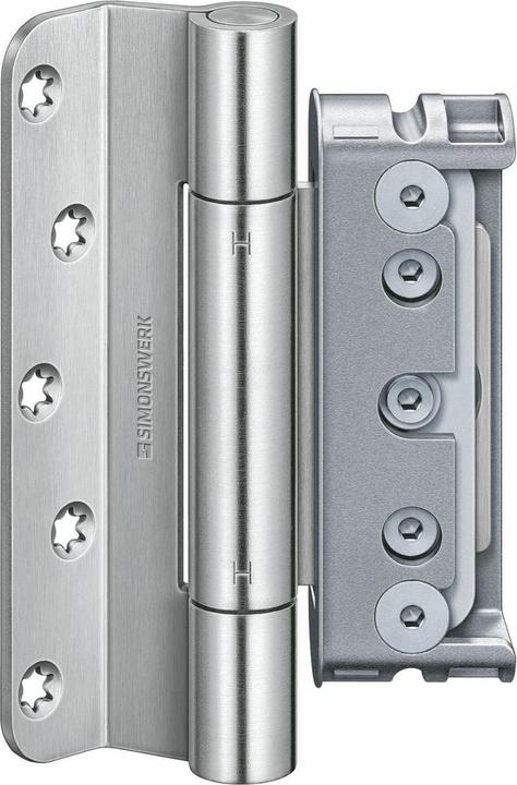 Actual product image Simonswerk Front door hinge system BAKA Protect 4049 3D, 1 set = 3 pcs. Stainless steel