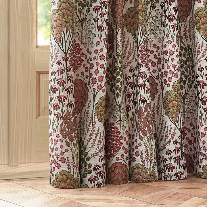 Actual product image Wylder Ophelia Jacquard Floral Pencil Pleat Curtains (229 x 183 cm)