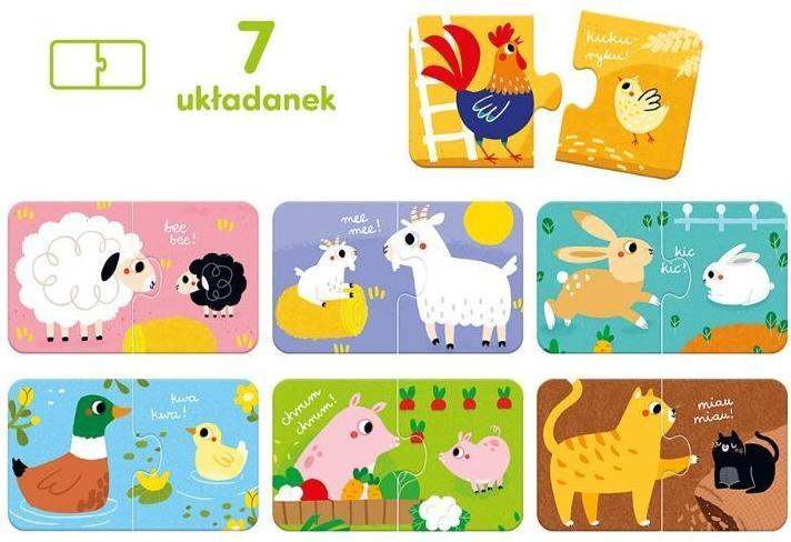 Actual product image Czuczu Puzzle for couples - farm animals (7 pieces)